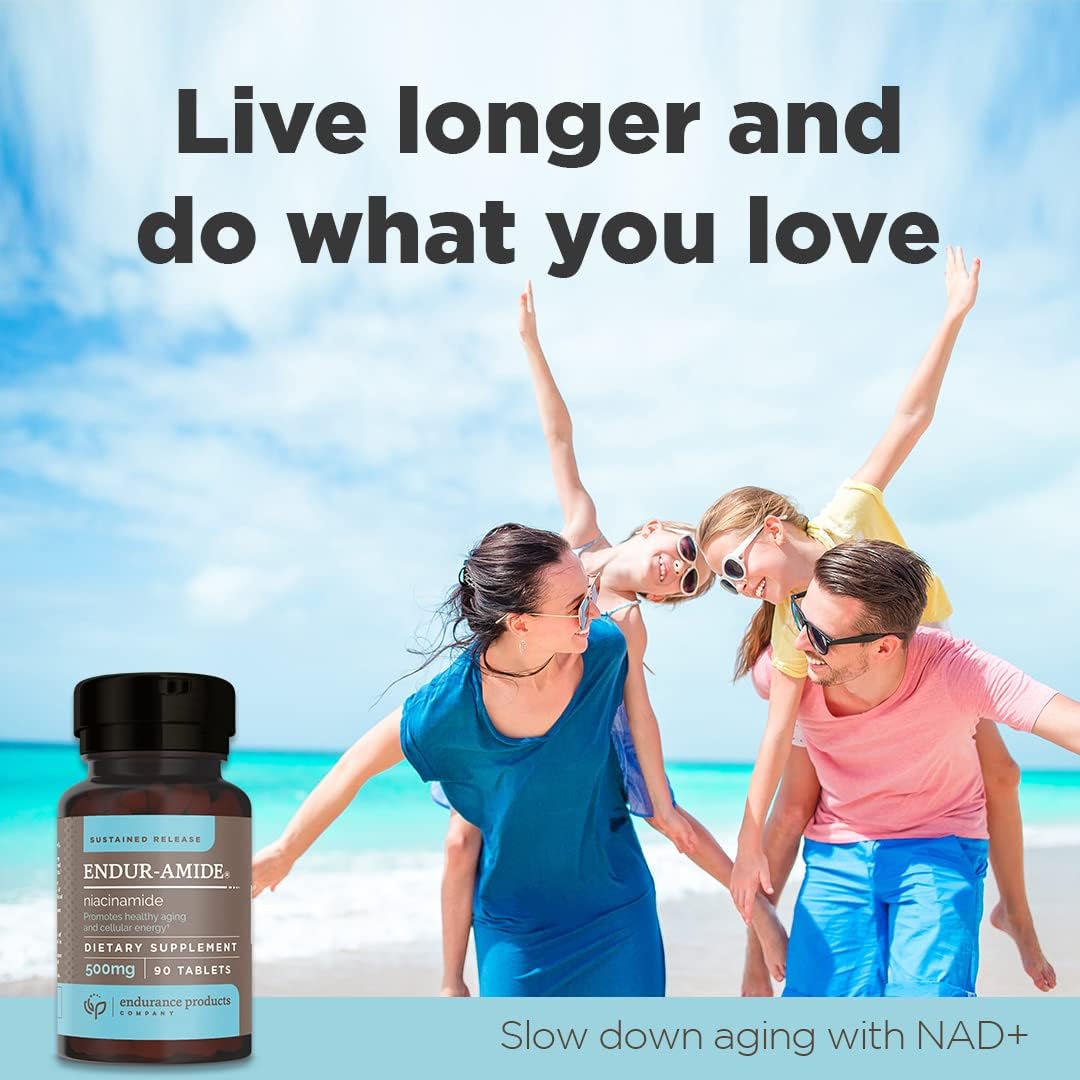 Suplemento NAD+ Niacinamida B3 Endur-Amide 500 mg 90 tablet