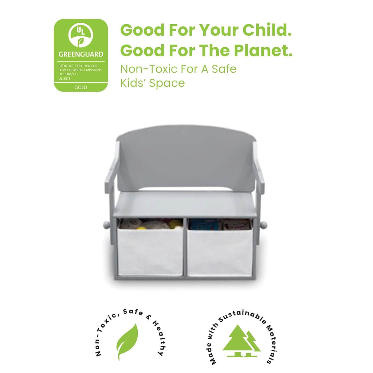 MySize Banco de actividades convertible para niños gris