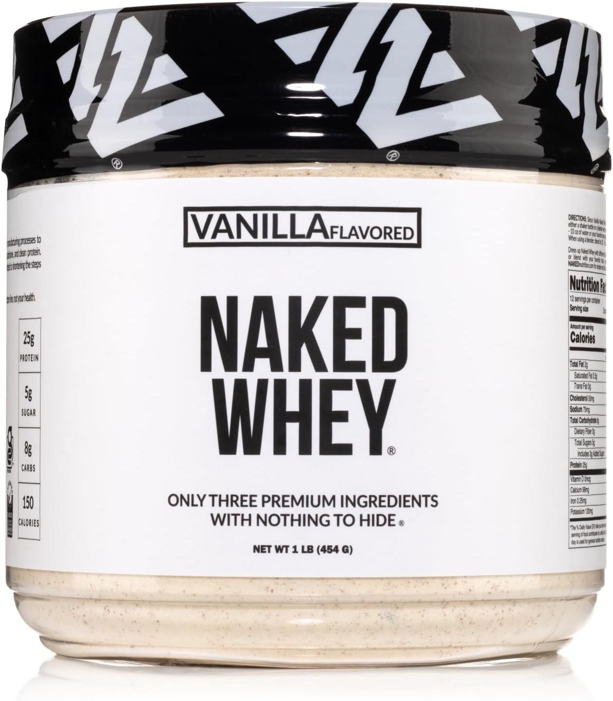 Proteína de Suero Naked Vanilla 1Lb, 3 Ingredientes Naturales