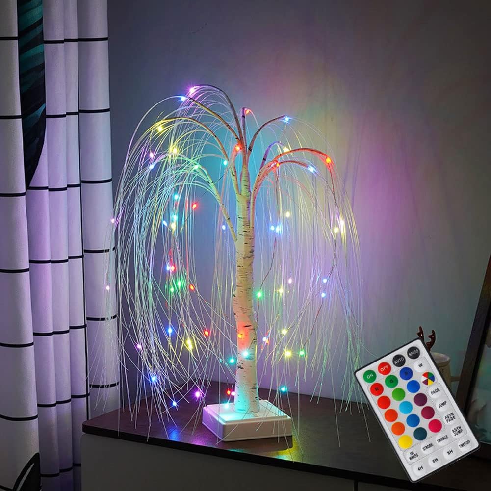 Árbol de Luz LED 2 pies, 60 LED RGB, con Control Remoto