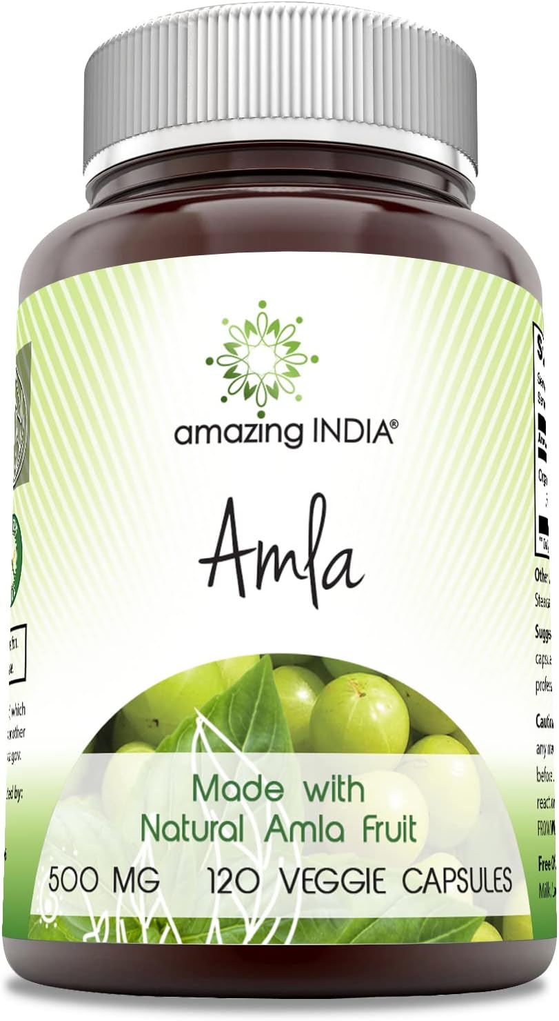 Suplemento Amazing India Amla 500 mg 120 cápsulas vegetales
