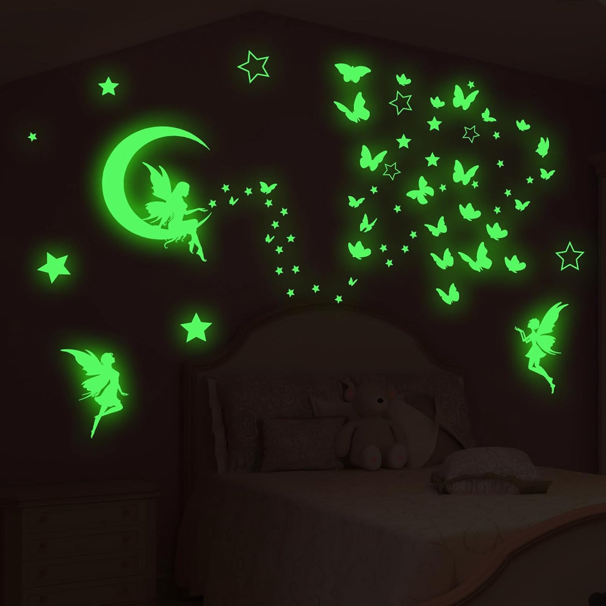 Vinilo decorativo de hadas, Glow in The Dark, luminiscente