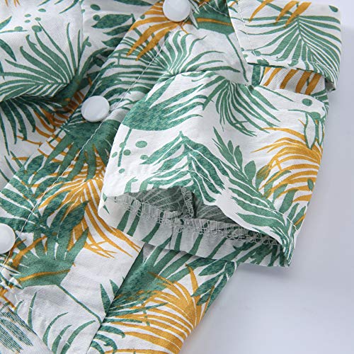 MaruPet Camisa hawaiana para perro NewStyle Summer Beach Chaleco de manga corta para mascotas Ropa de perro Top Floral Camiseta hawaiana Tops Chaquetas para perros pequeños razas gatos hojas XS