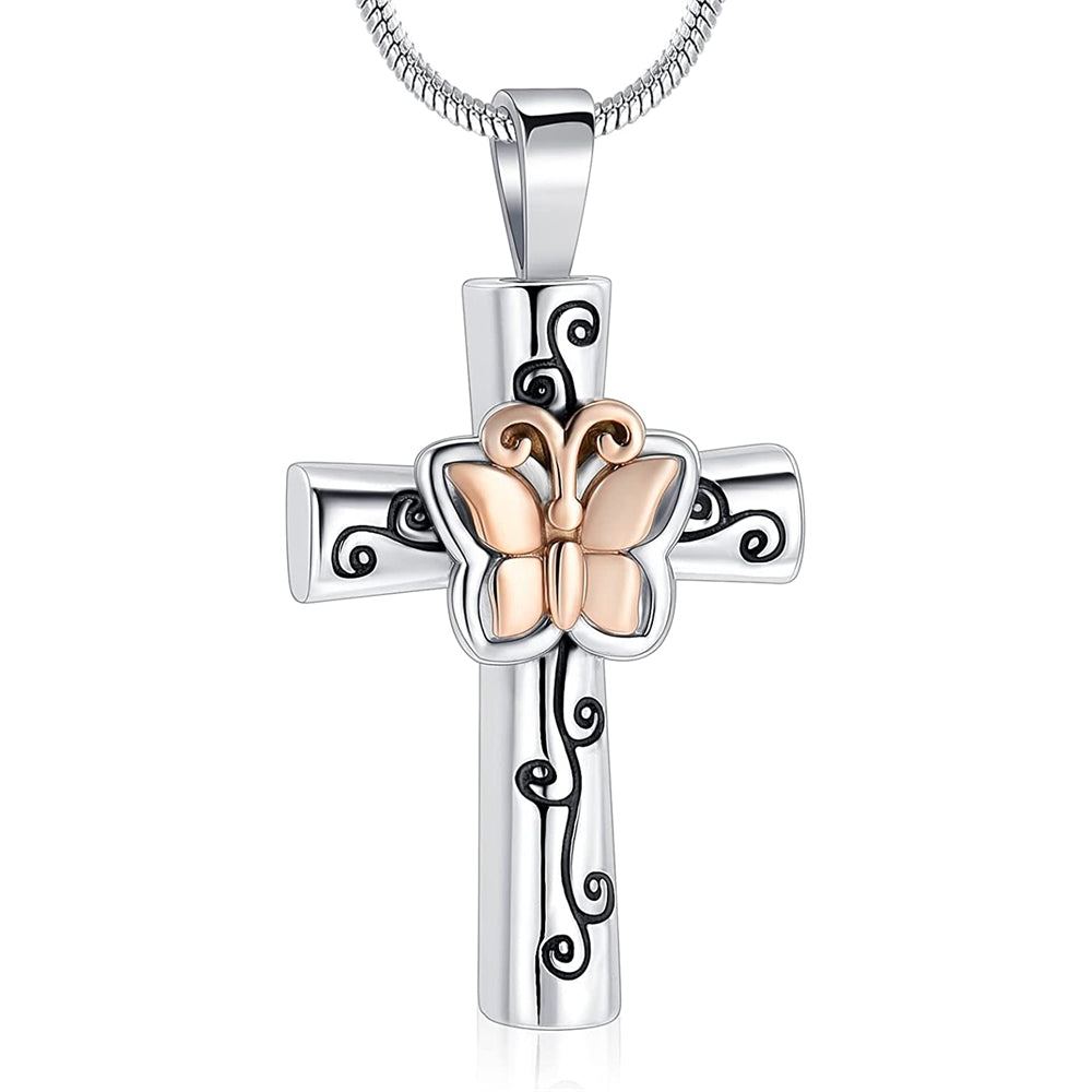 Collar de urna para cenizas, rosa, collar conmemorativo