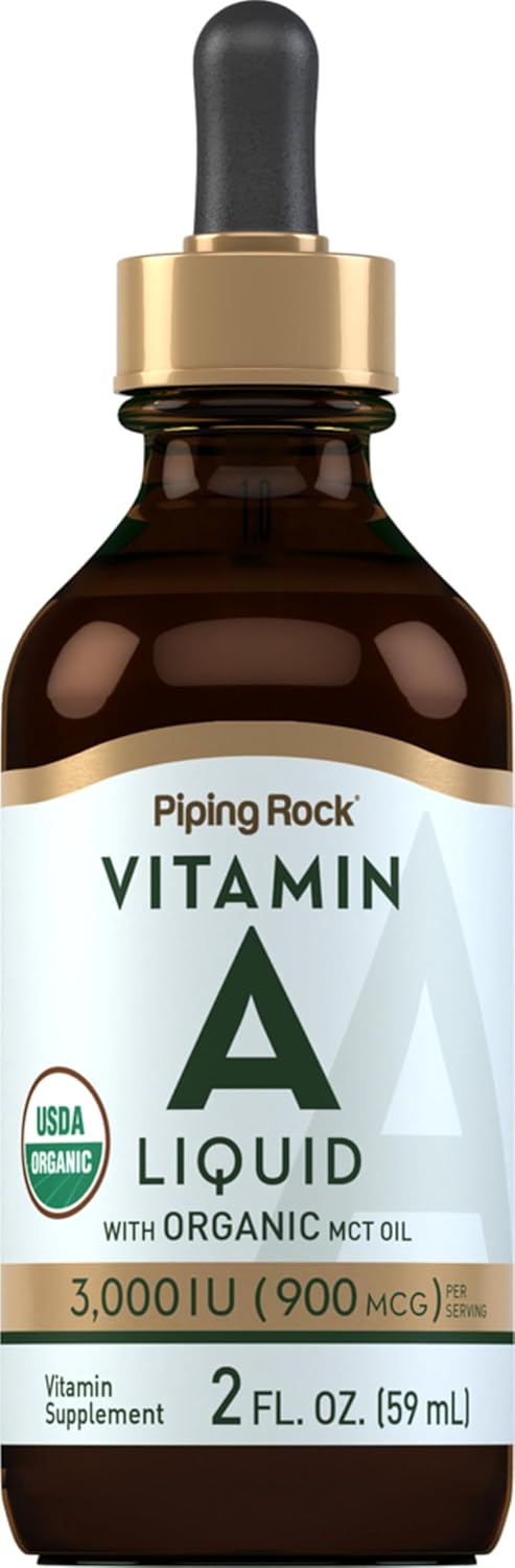 Vitamina A Líquida Piping Rock 2 fl oz No GMO Sin Gluten