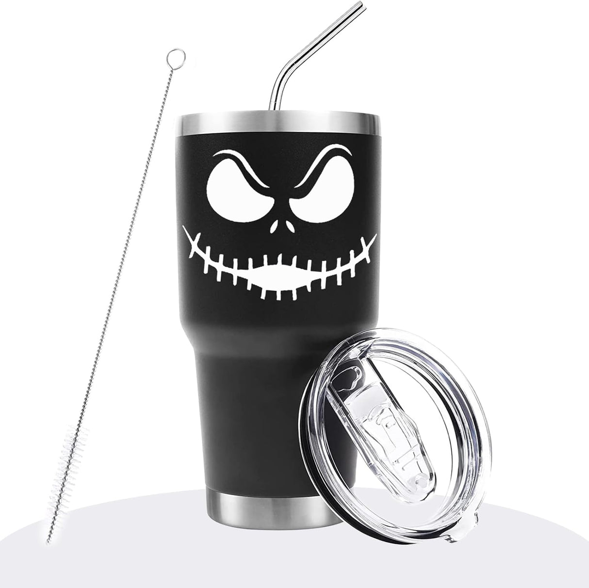Taza de Acero Inoxidable Jack Skellington 30OZ con Asa y Popote