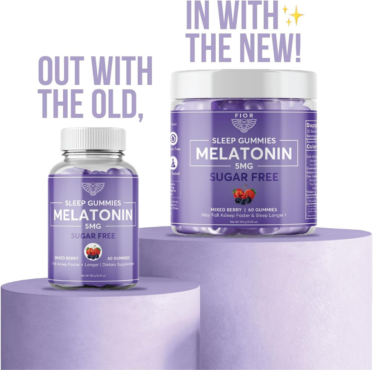 FIOR Gomitas de calmar sin azúcar, 60 unidades para a dormir