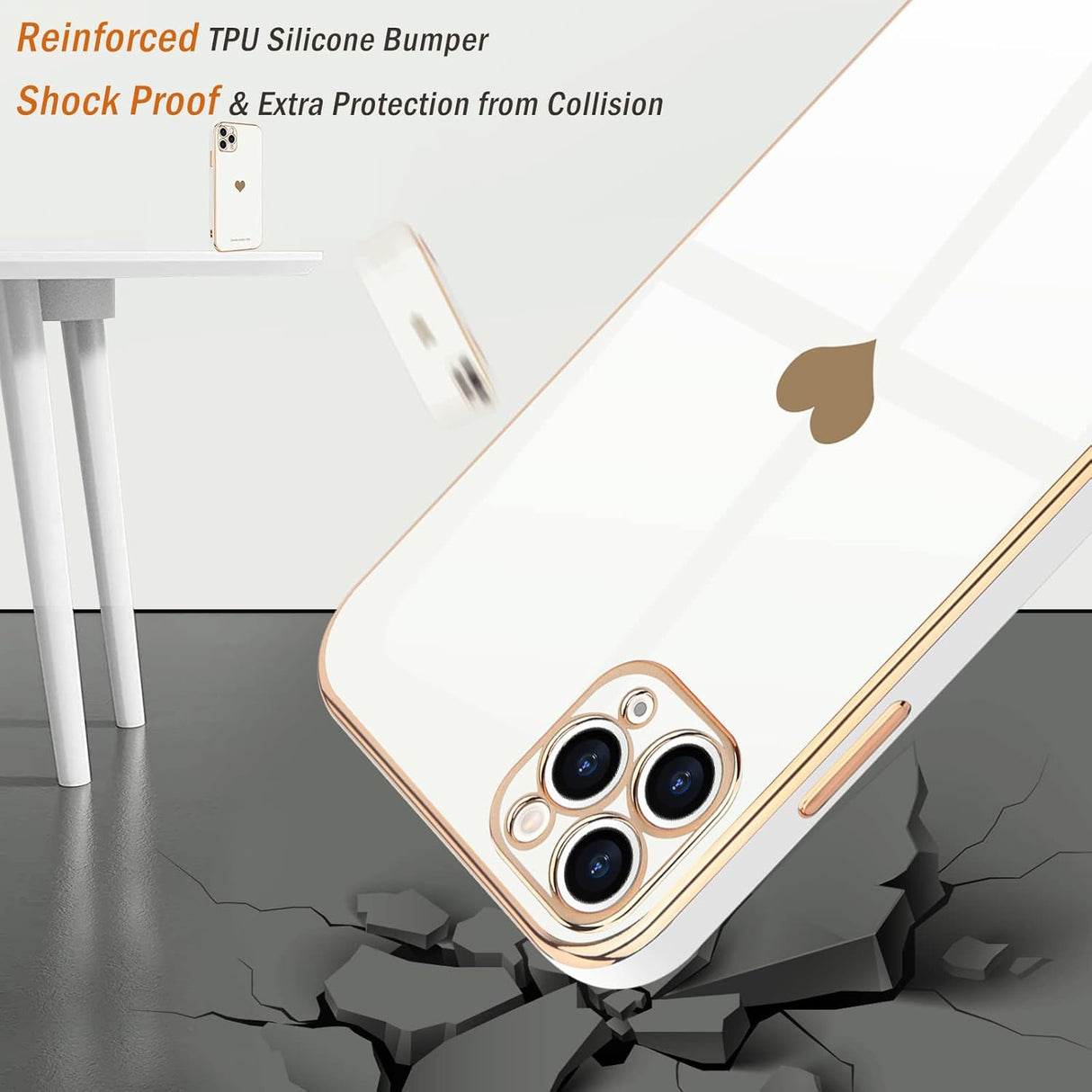 Teageo Funda para iPhone 11 Pro para niñas y mujeres, bonita funda de silicona a prueba de golpes para iPhone 11 Pro, color blanco