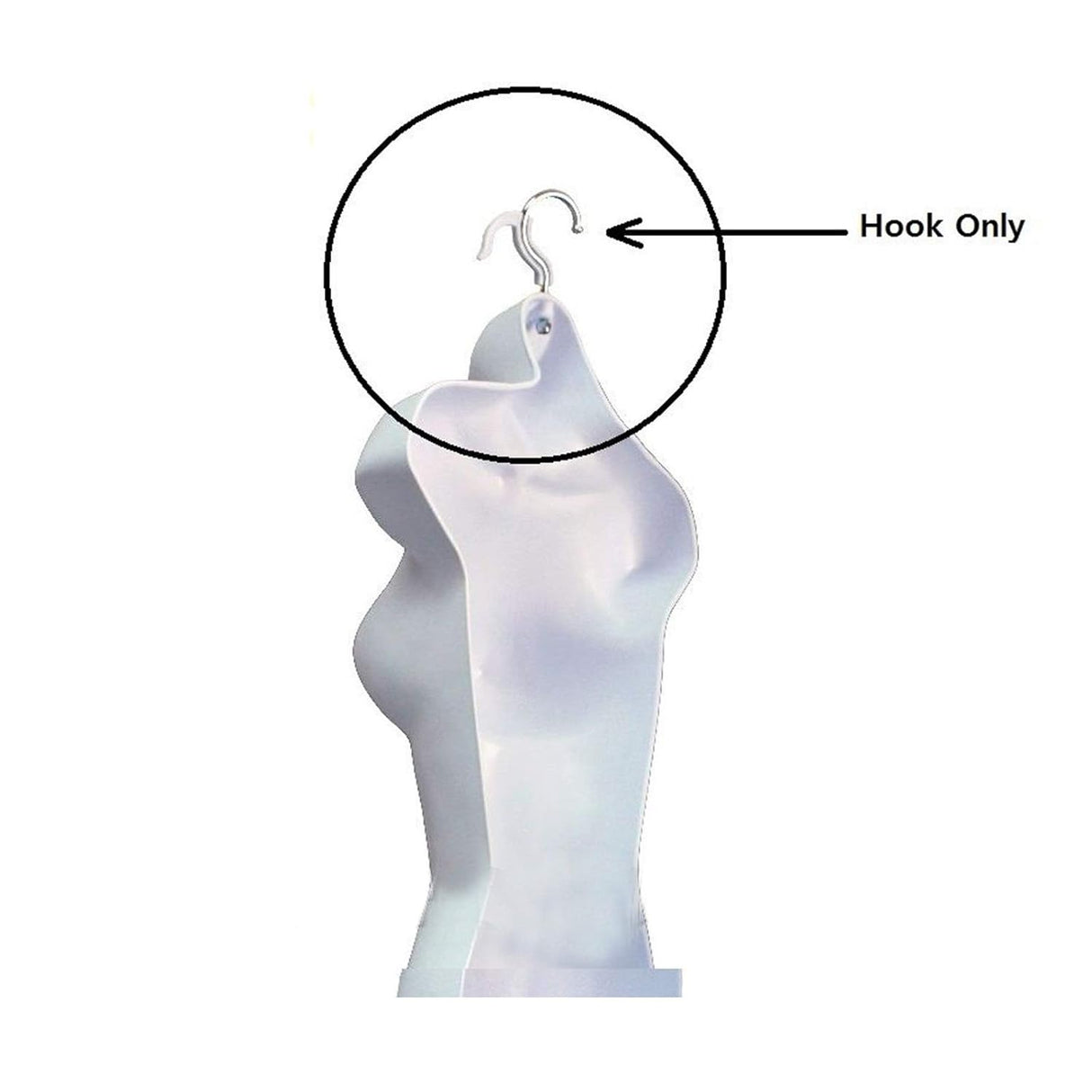 Conjunto de maniquíes torso blanco, S-M, 6 piezas, con gancho