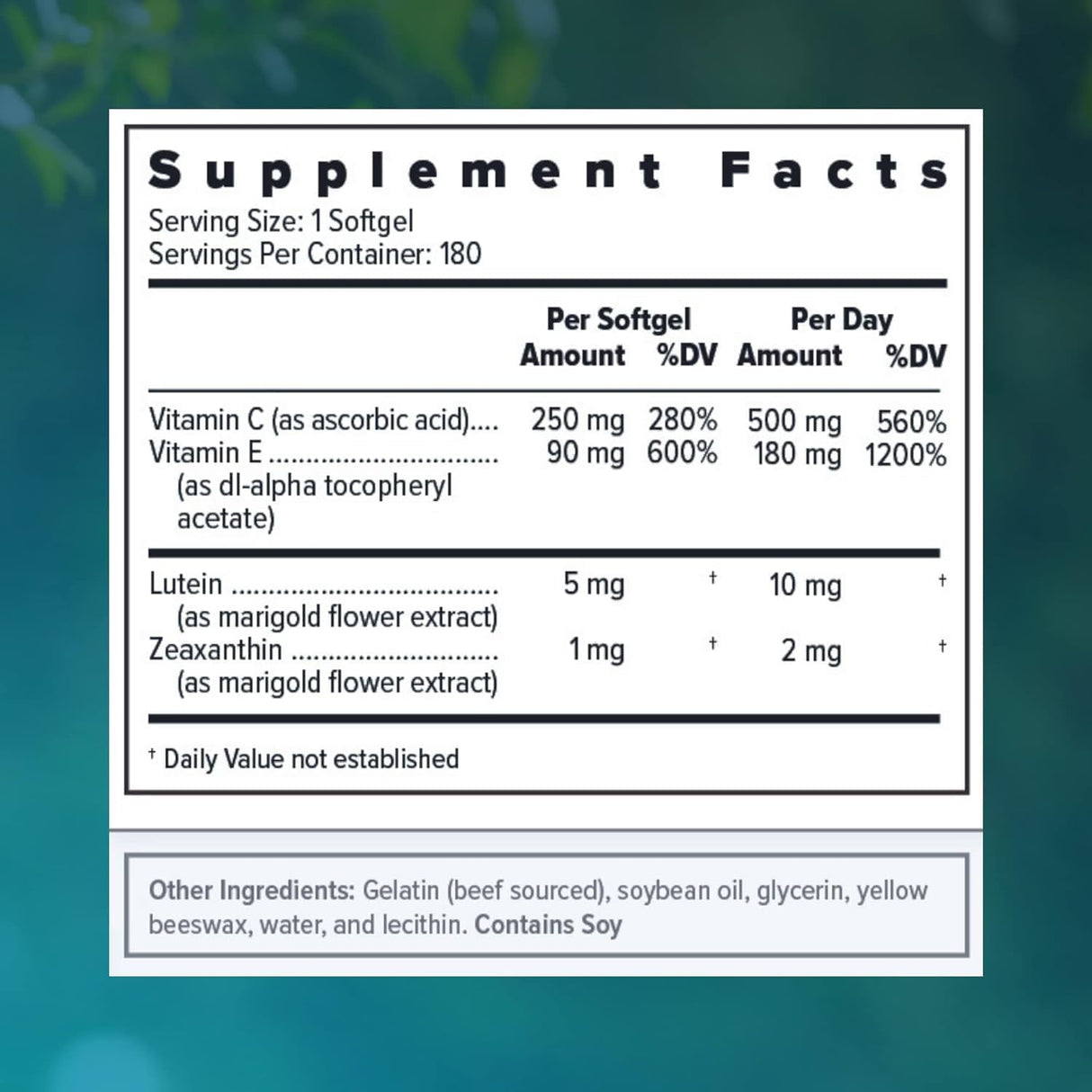 Vitamina y suplemento para los ojos Pastilla fácil de tragar