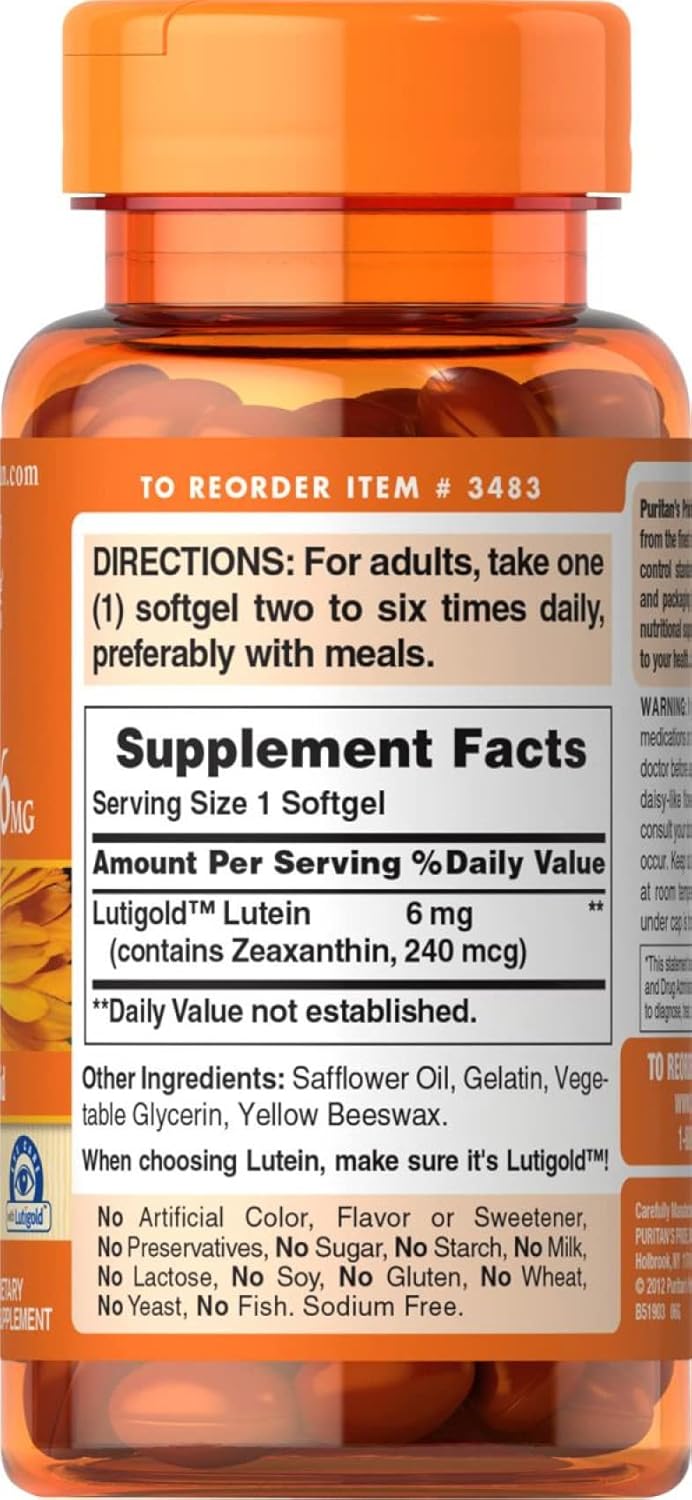 Suplemento Pride Luteína de 6 mg con zeaxantina 200 und