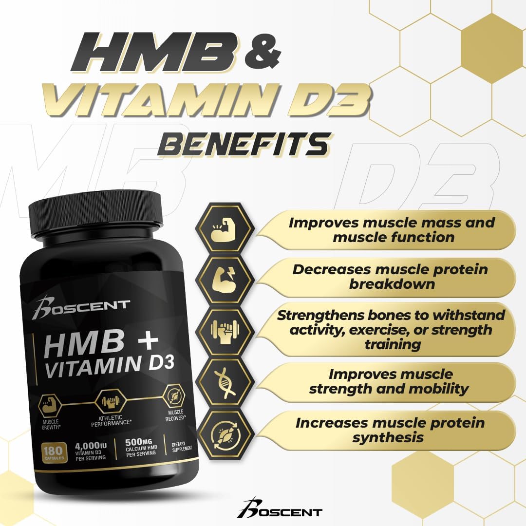 Suplemento de HMB y vitamina D3 y calciocio BOSCENT