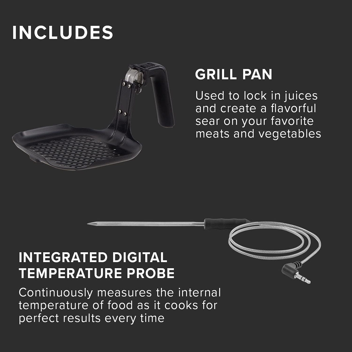 Freidora de aire Nuwave Brio 6 Qt, digital, con probe y accesorios.