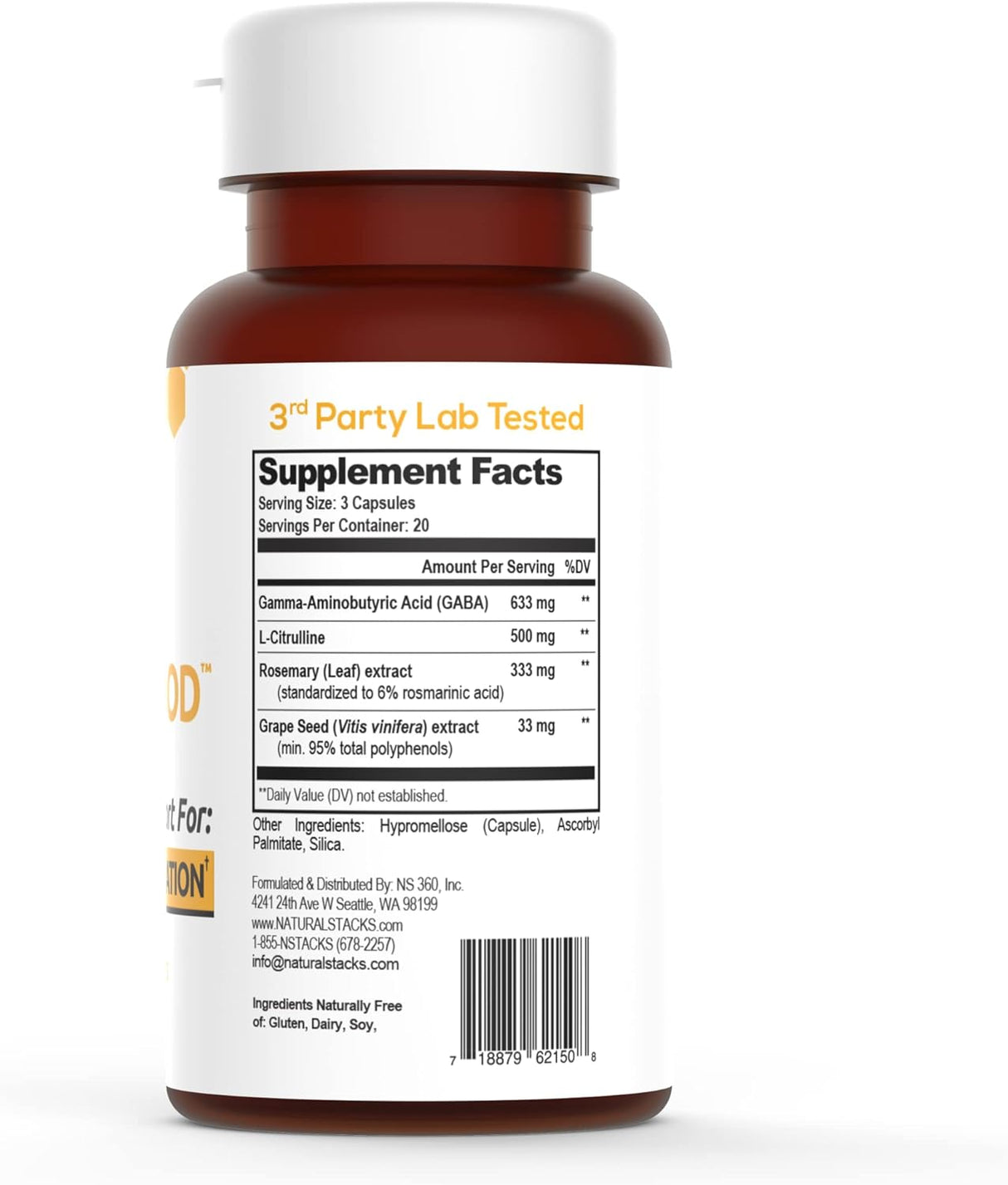Suplemento GABA con L-citrulina y extracto de semilla de uva