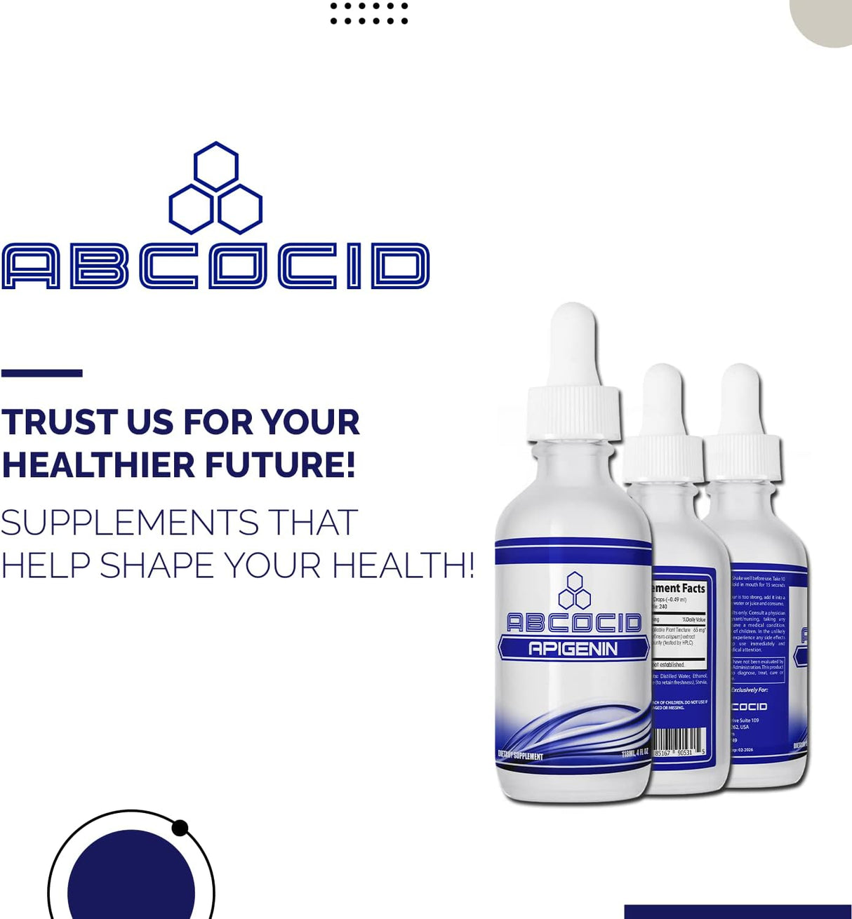 Apigenina 65 mg líquido de 4 onzas 240 porciones ABCOCID
