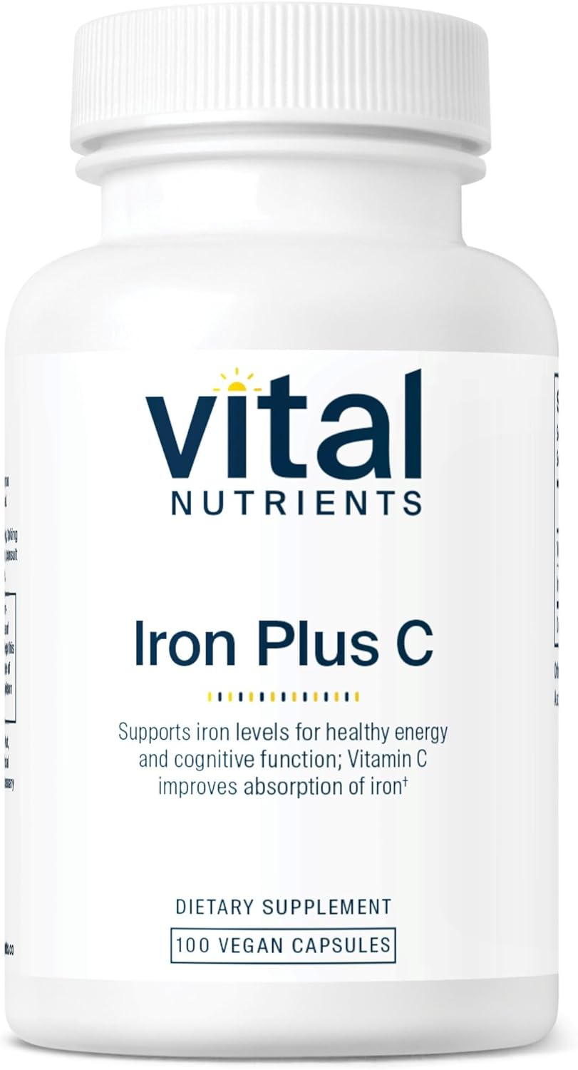 Suplemento Vital Nutrients Iron Plus Vitamina C de hierro