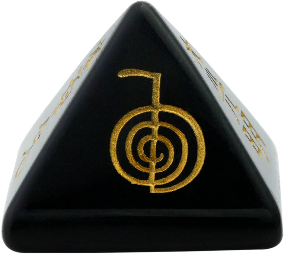 rockcloud Figura de pirámide de piedra negro