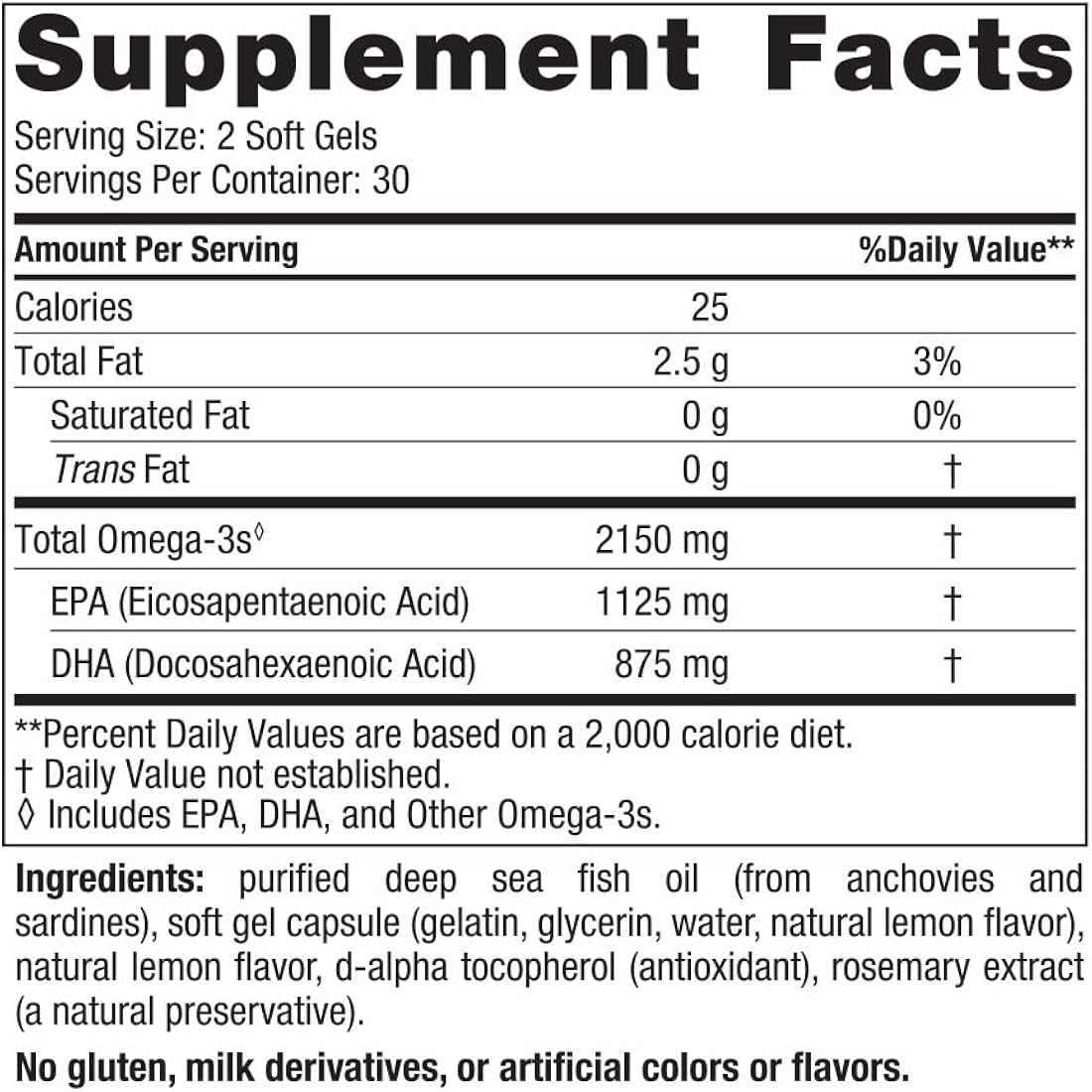 Suplemento Ultimate Omega 2X, sabor a limón, 2,150 mg