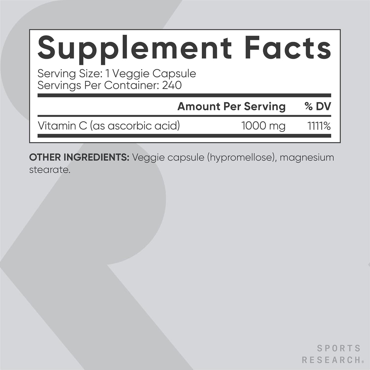 Suplemento Vitamina C 1000 mg 240 cáp apoyo inmunológico