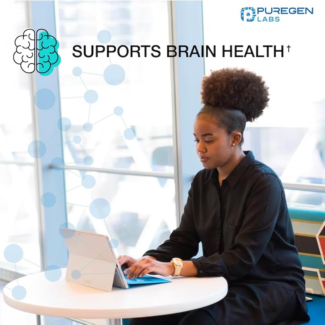 Suplemento Puregen Labs Gluconato ferroso 324 mg 100 un