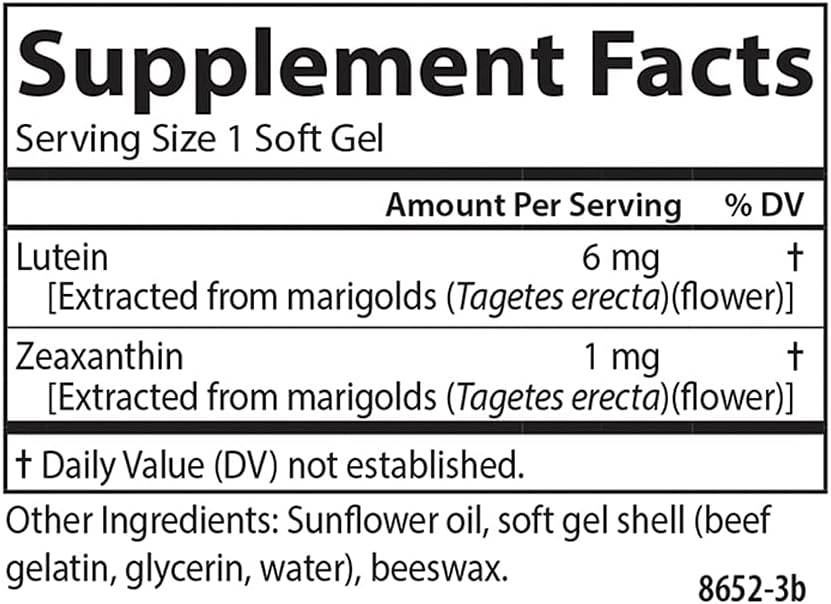 Luteín Carlson, 6 mg, Vida Saludable, 180 Softgels