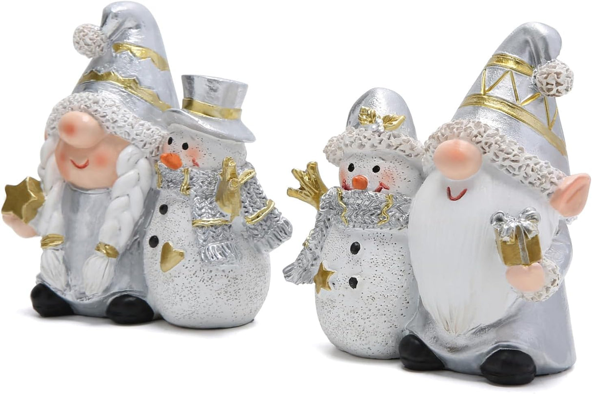 Muñeco de Nieve Hodao Duo de Gnomo y Decoración Navideña