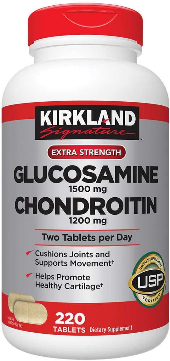 Glucosamina y Condroitina Kirkland, 220 Tabletas (2 Paquetes)