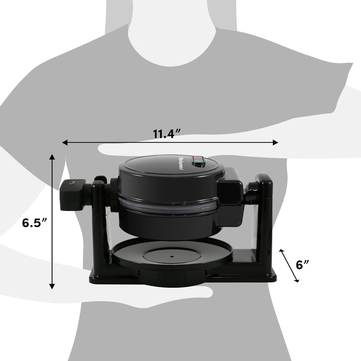 Waffle Maker Elite Gourmet EWM460, 1.25” gruesas, fácil limpieza