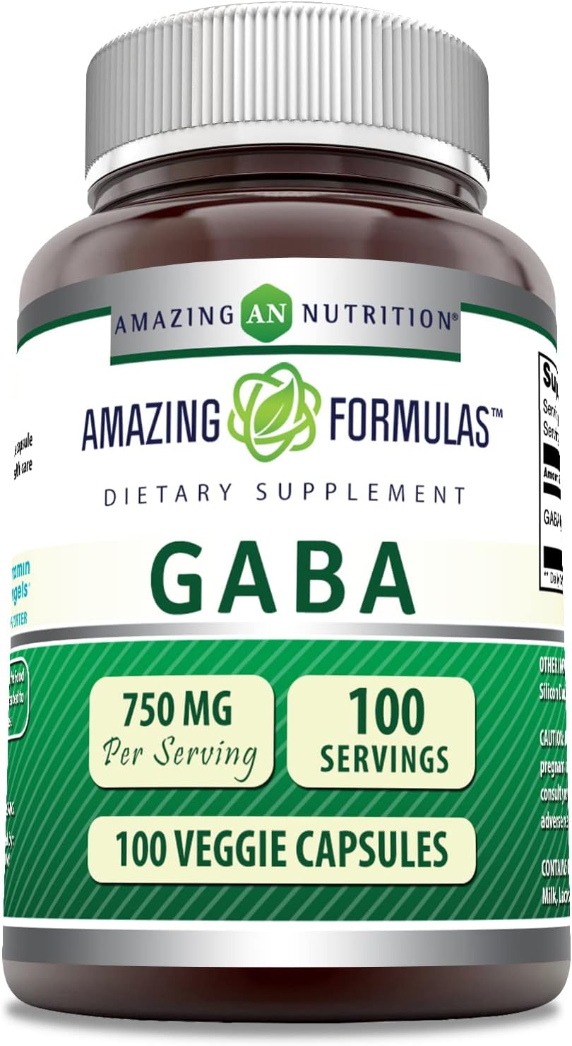Suplemento Sin OMG Amazing Formulas Pharma GABA 750 mg