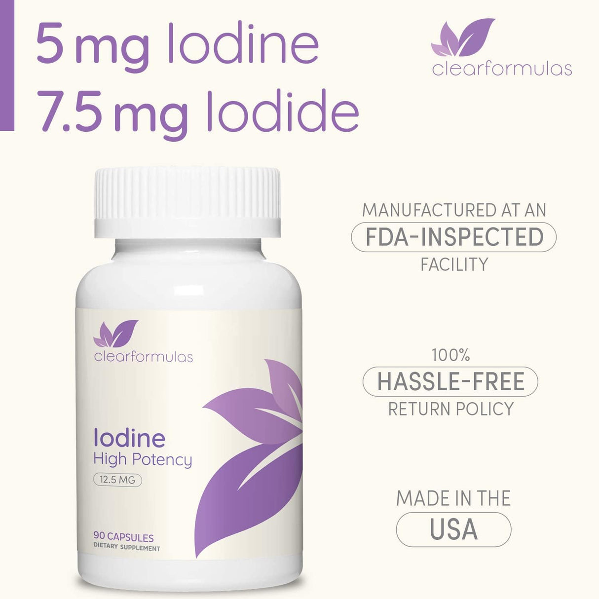 Suplemento de Yodo 12.5 mg Salud Tiroides 90 cápsulas