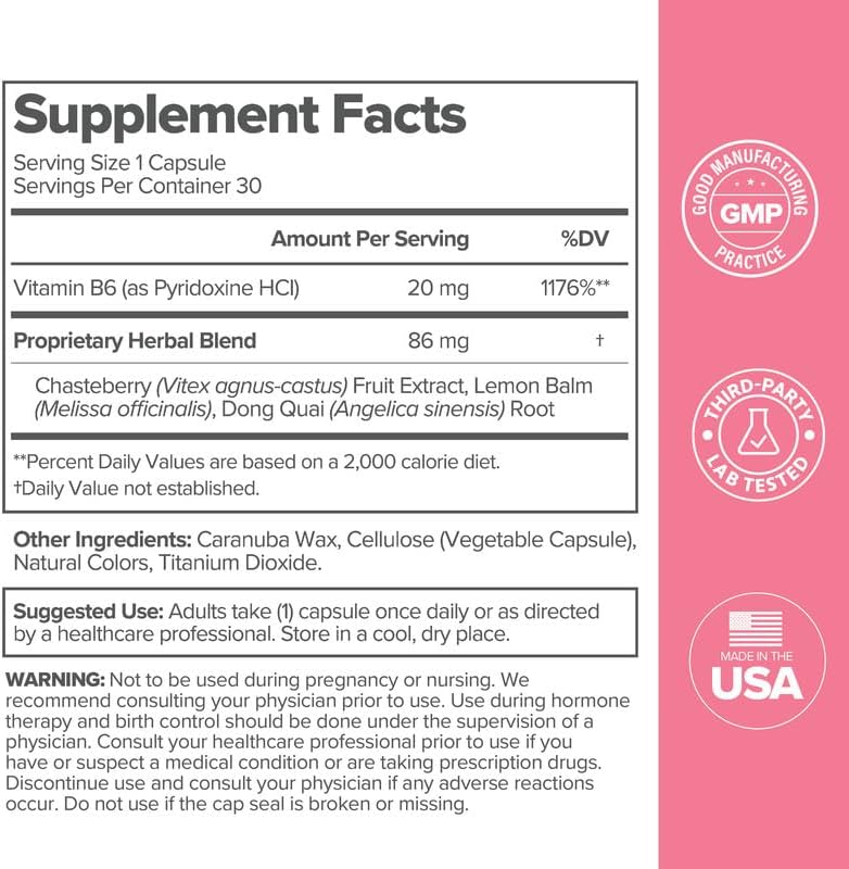 Vitaminas PMS para Mujeres con Casteberry y Vitamina B6