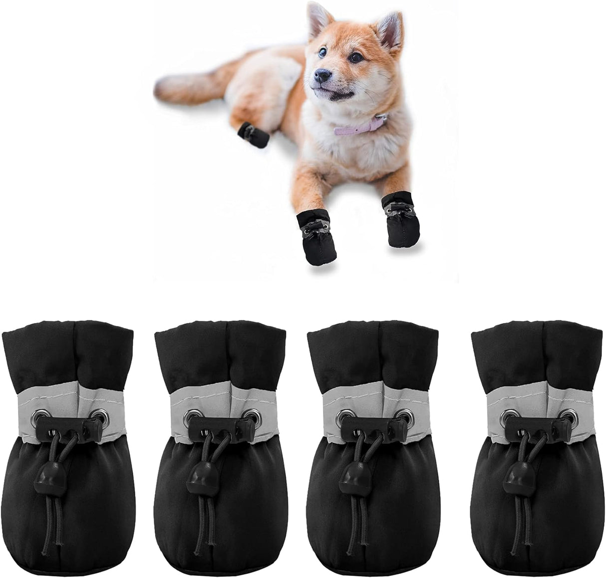 YAODHAOD - Zapatos para perros pequeños, antideslizantes, protectores de patas con correas reflectantes, ligeros, para caminar, para mascotas pequeñas o medianas