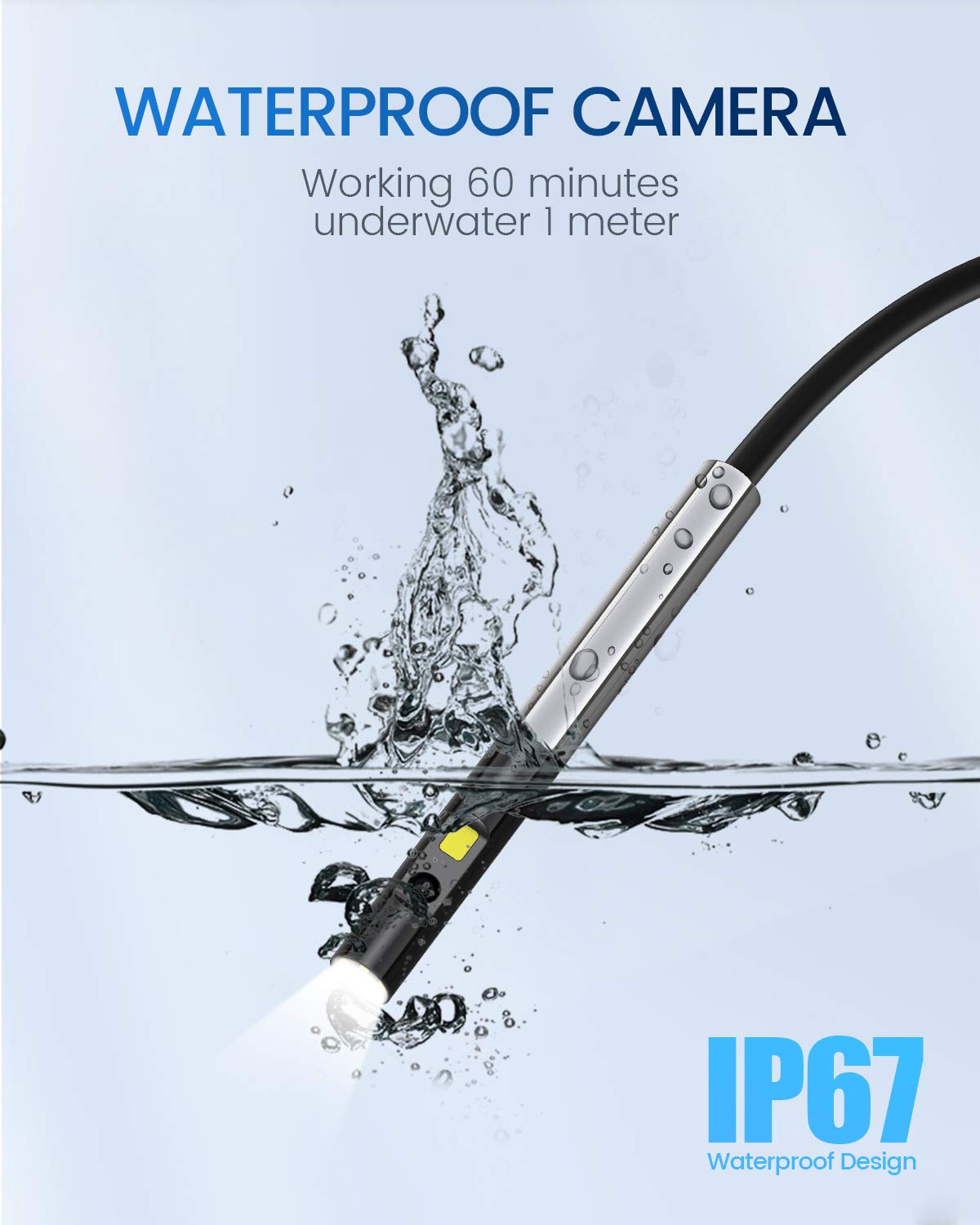 Cámara de inspección de doble lente de 0.197 in, boroscopio