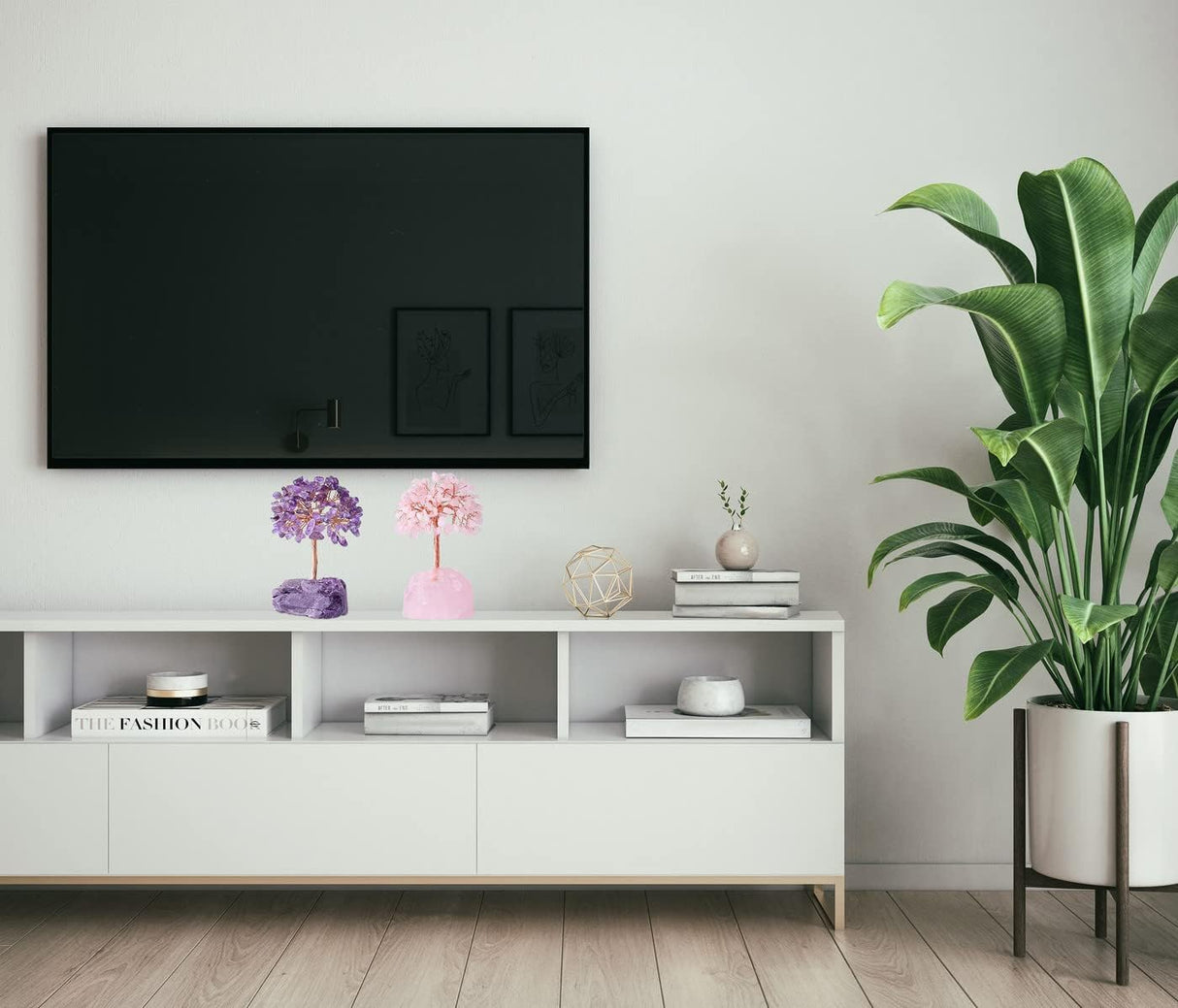 DUQGUHO Árbol de cristal de amatista con piedra preciosa