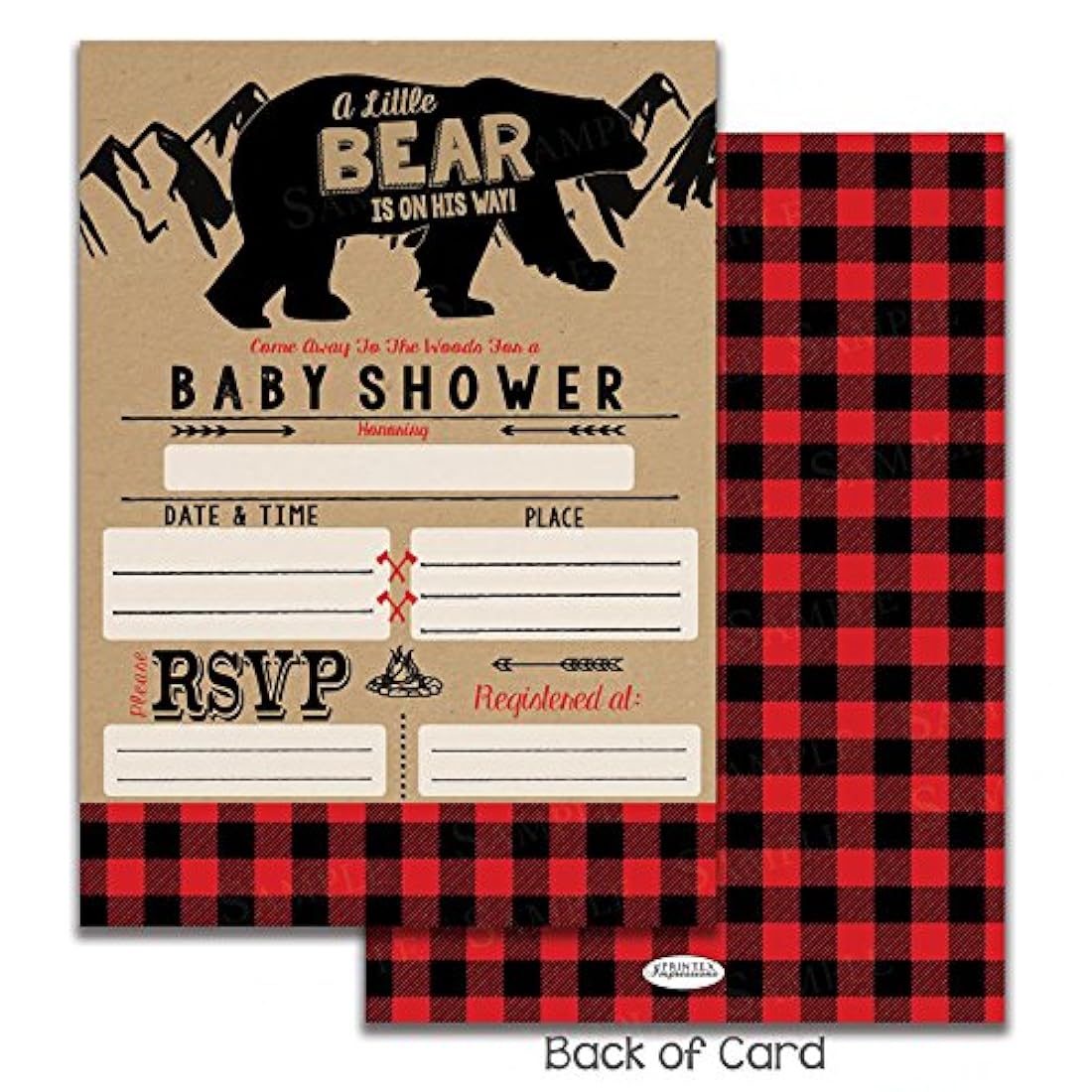 tarjetas de invitacion con temática de oso