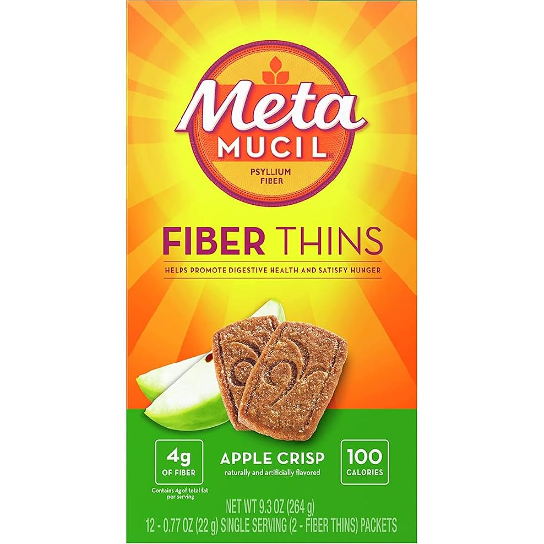 Metamucil Obleas de fibra multigrano de manzana crujiente