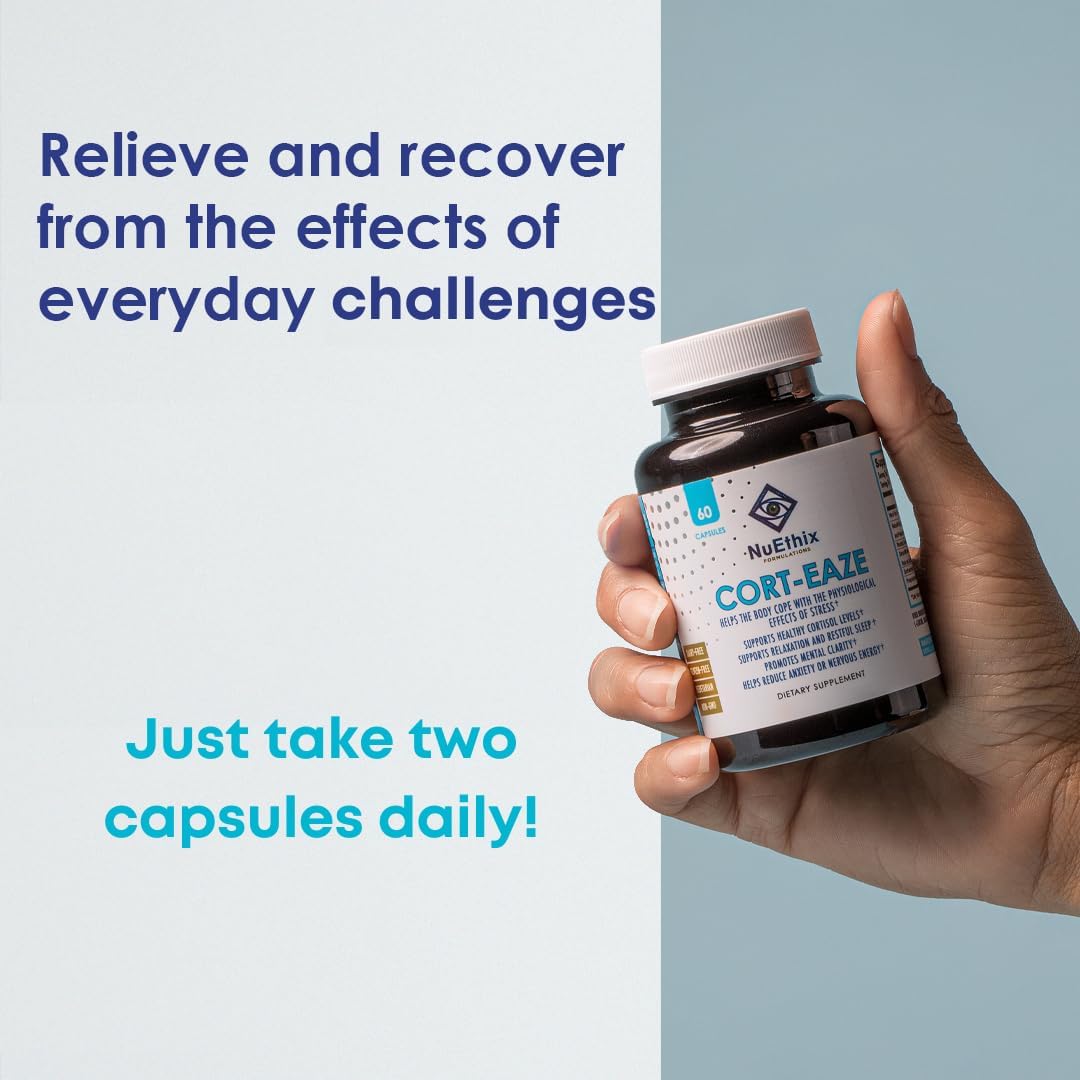 Suplemento Cortisol NuEthix - Relajación y Sueño Profundo, 60 Cápsulas
