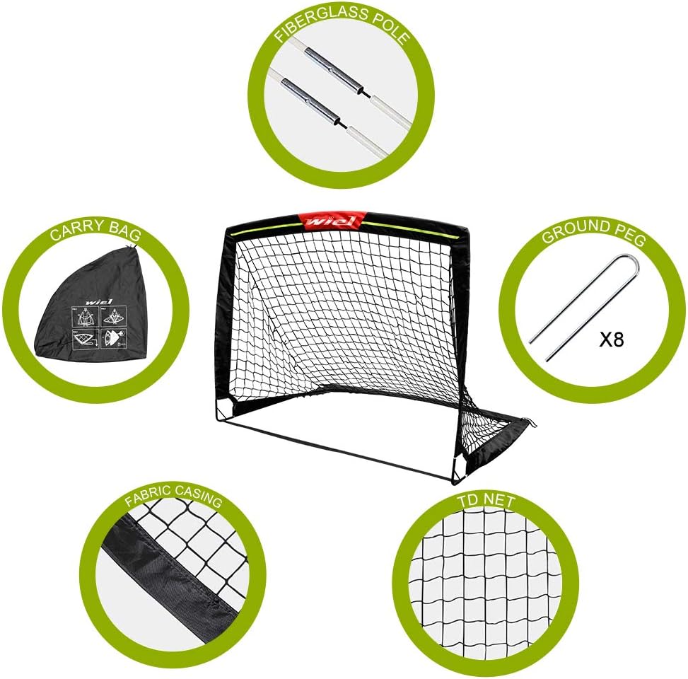 Arco de fútbol plegable, tiras reflectantes para niños