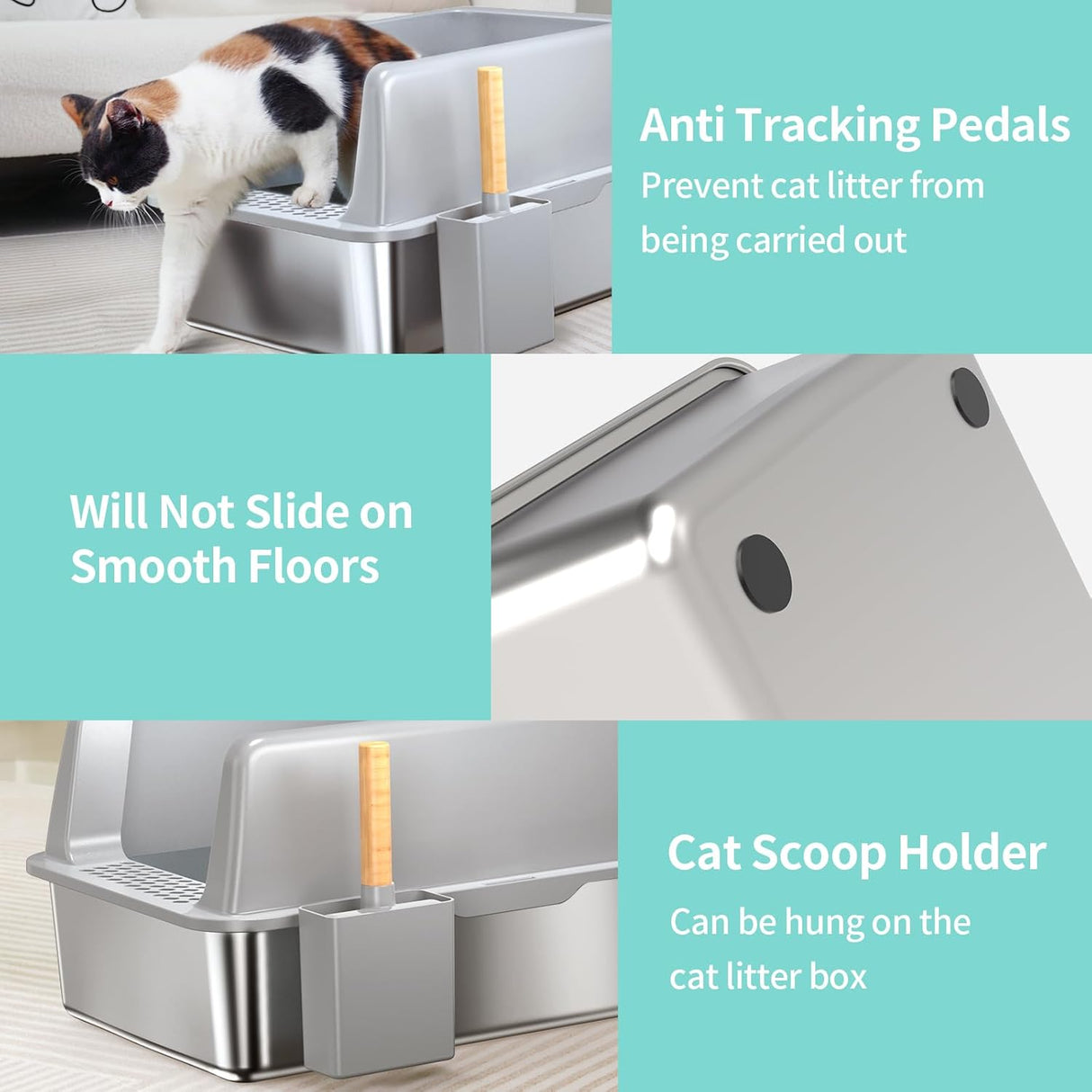 Caja de arena de acero inoxidable con tapa FLARUZIY