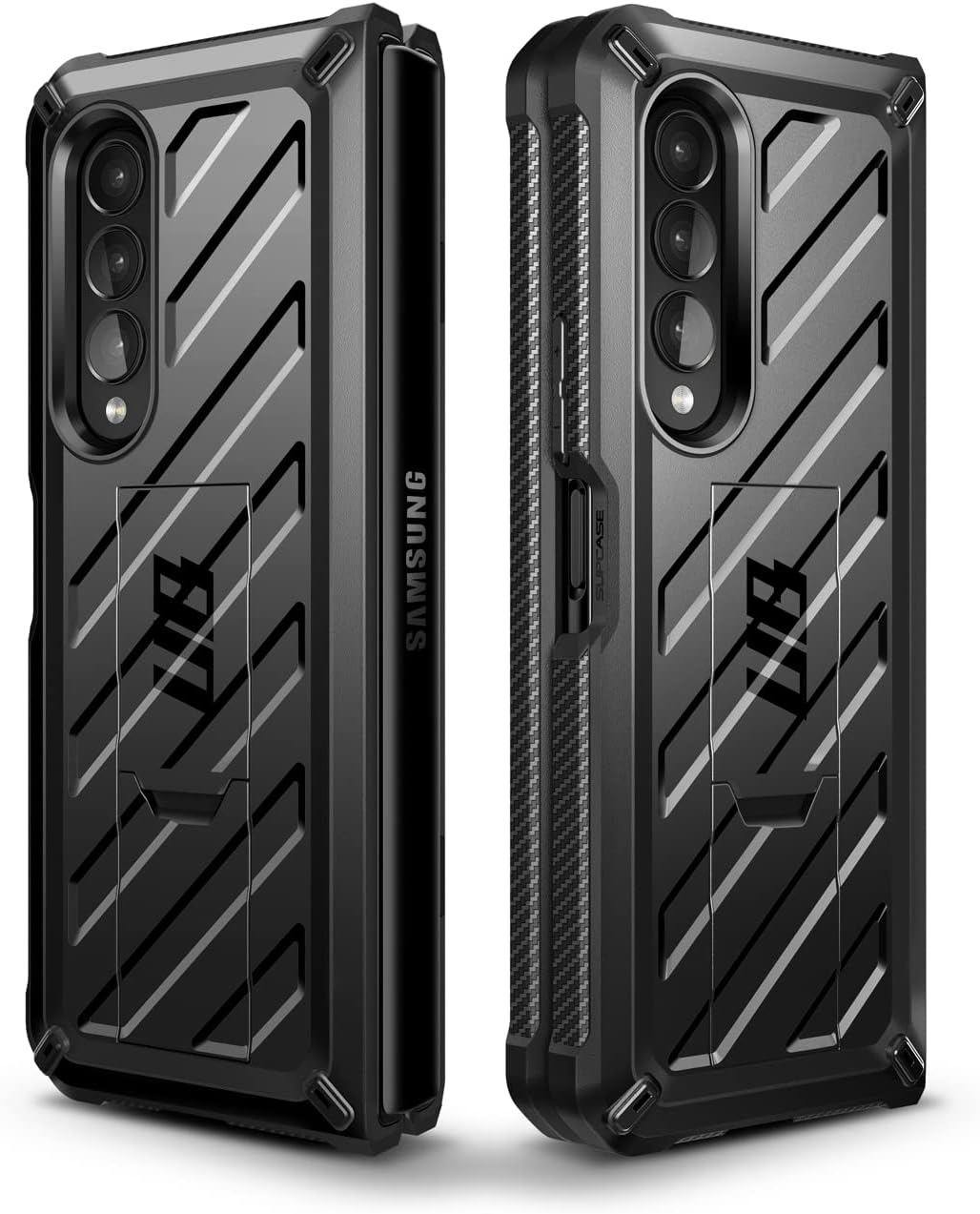 SUPCASE Unicorn Beetle - Funda protectora para Galaxy Z Fold 3 5G (2021), resistente clip para cinturón a prueba de golpes, con protector de pantalla integrado y soporte (negro)