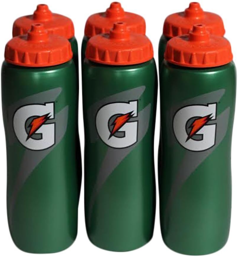 Gatorade Botella de agua de deporte de 32 onzas, diseño de fácil de agarre, 6 unidades