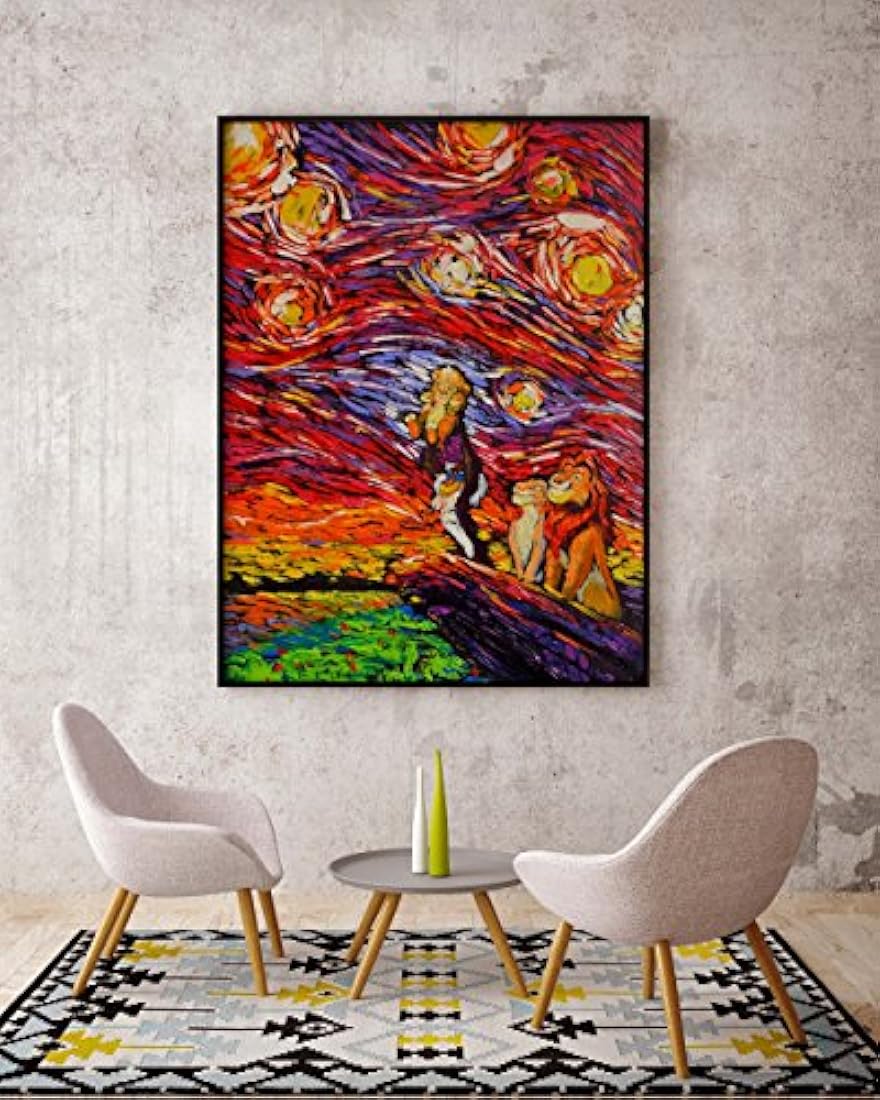 Lienzo de pared con diseño del Rey de León.