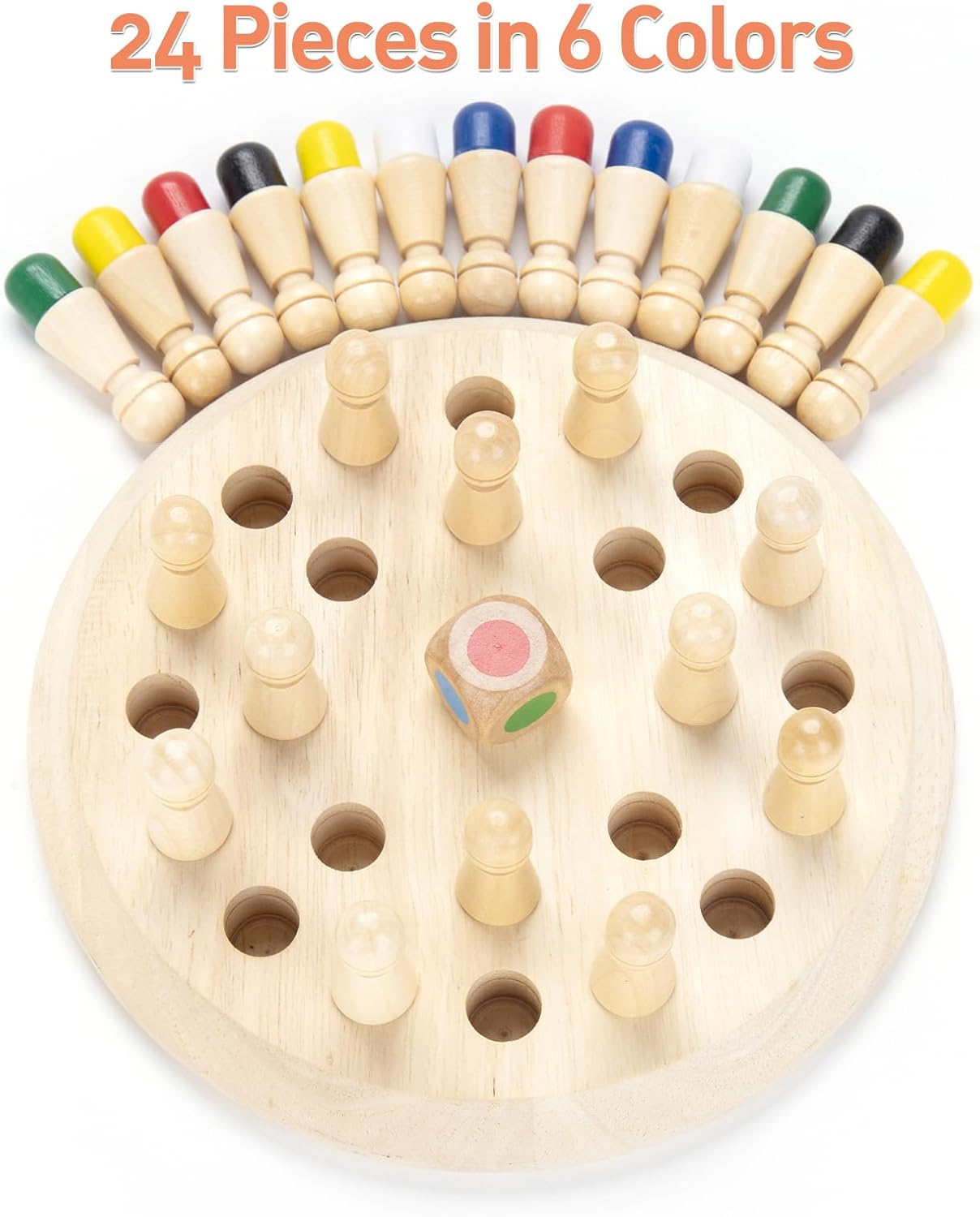 Juego de Memoria de Madera, Juguete Educativo Montessori, 3+ Años