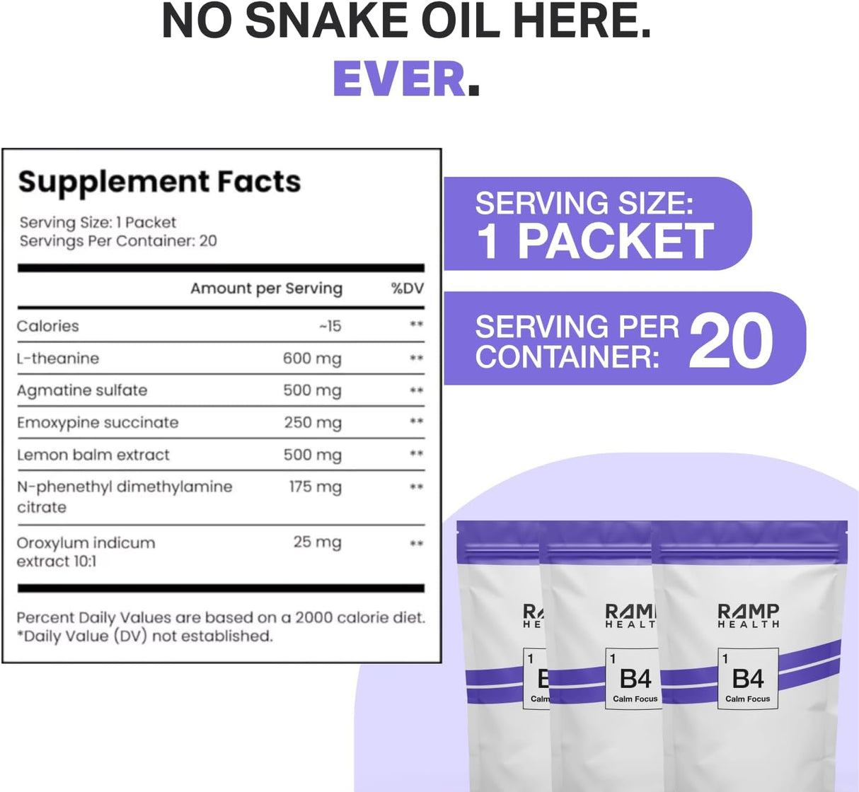 Suplemento B4 Calm Focus - Memoria y Enfoque - 20 Contenido