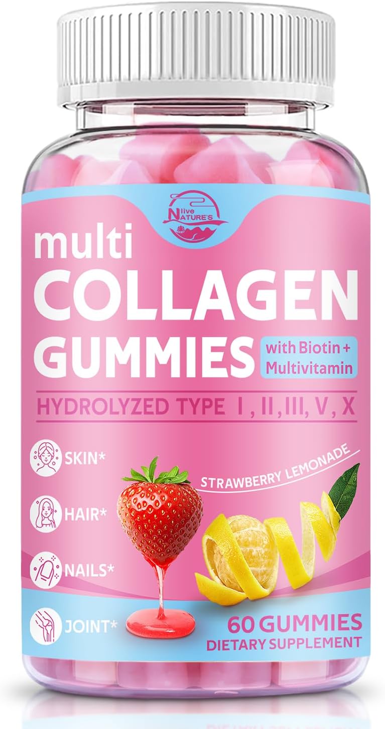 Multi Collagen Gummies, Colágeno Hidrolizado con Biotina, 60u