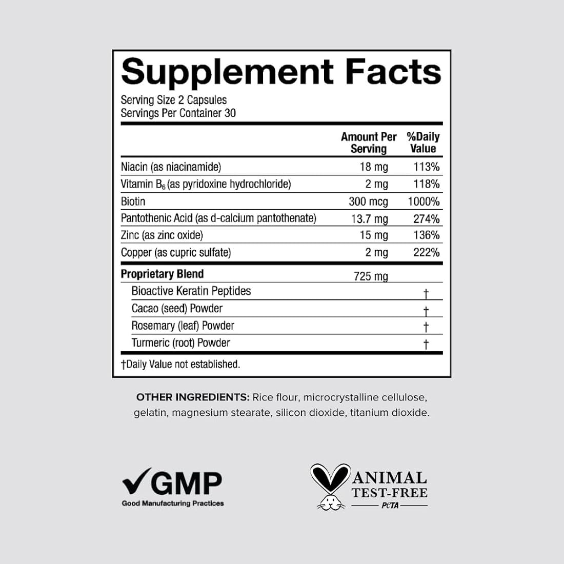 Suplemento para crecimiento mejorado del cabello 60 und