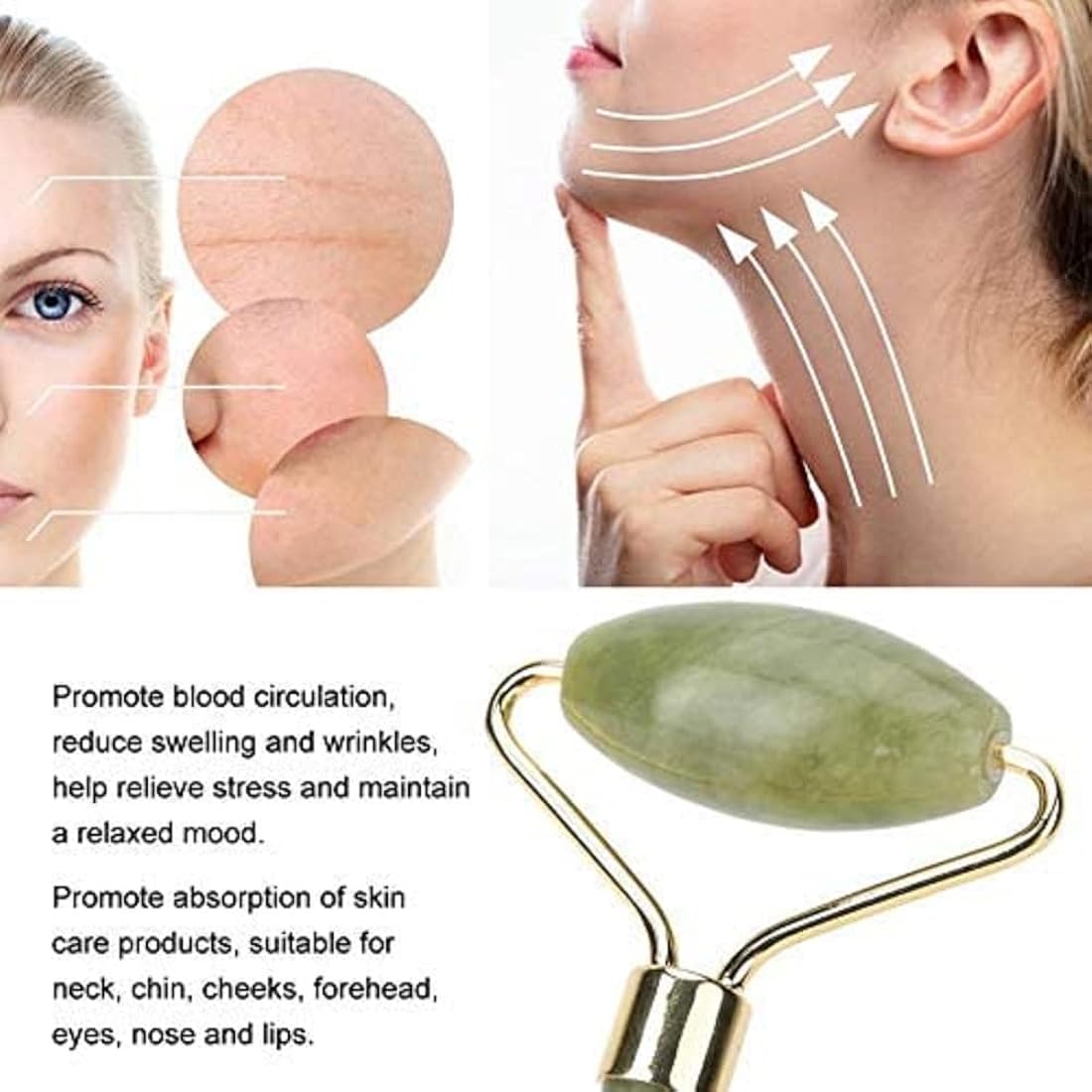 Juego de rodillos de jade Gua Sha fuvooi