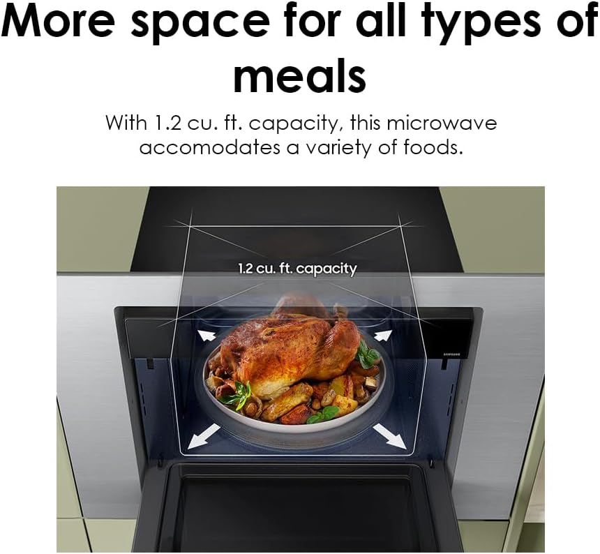 Microondas Samsung 1.2 cu. ft, Convección Air Fry, MC12DB8700CKAA