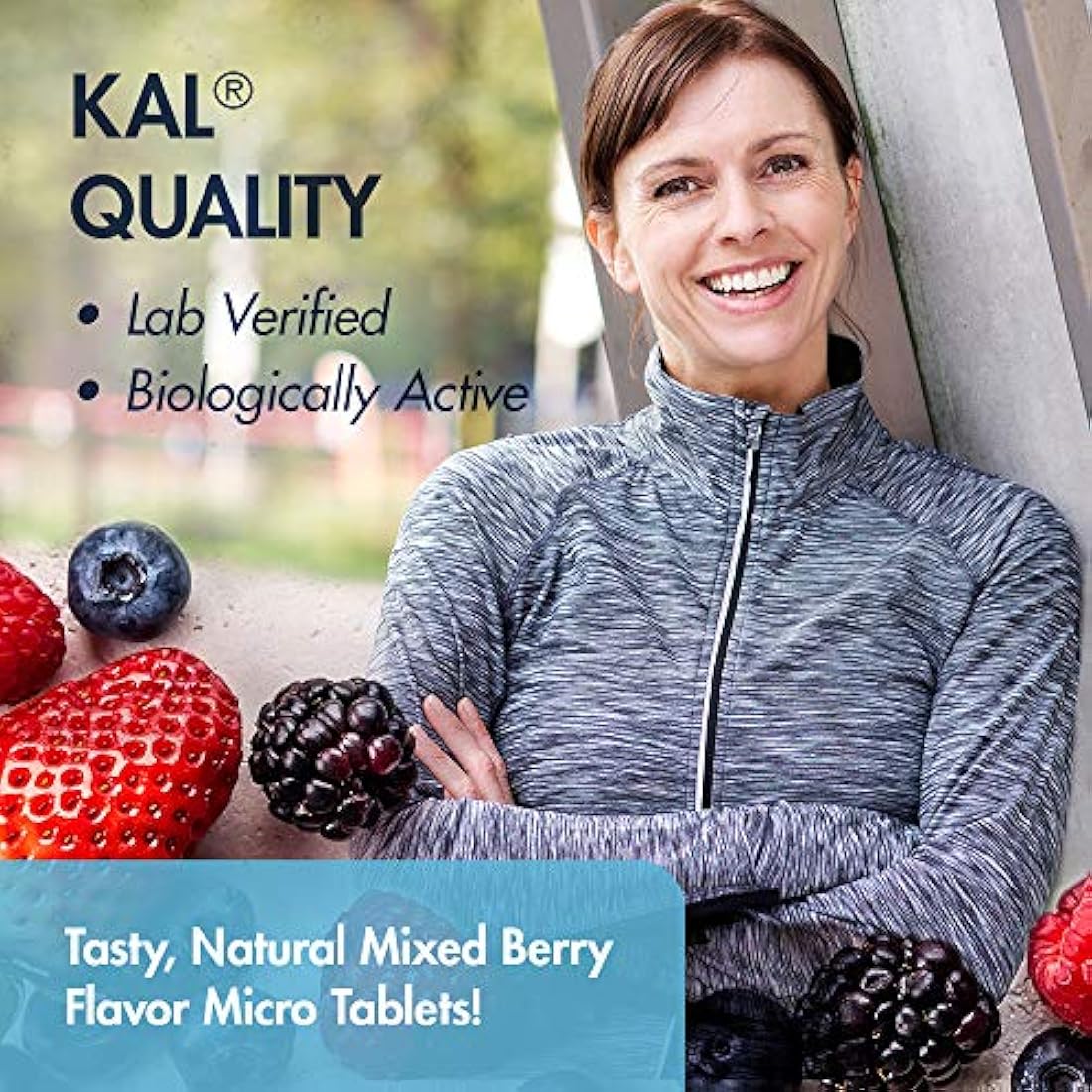 KAL B-6/B-12 Metil Folate Activmelt, mezcla de bayas, blanco, 60 unidades