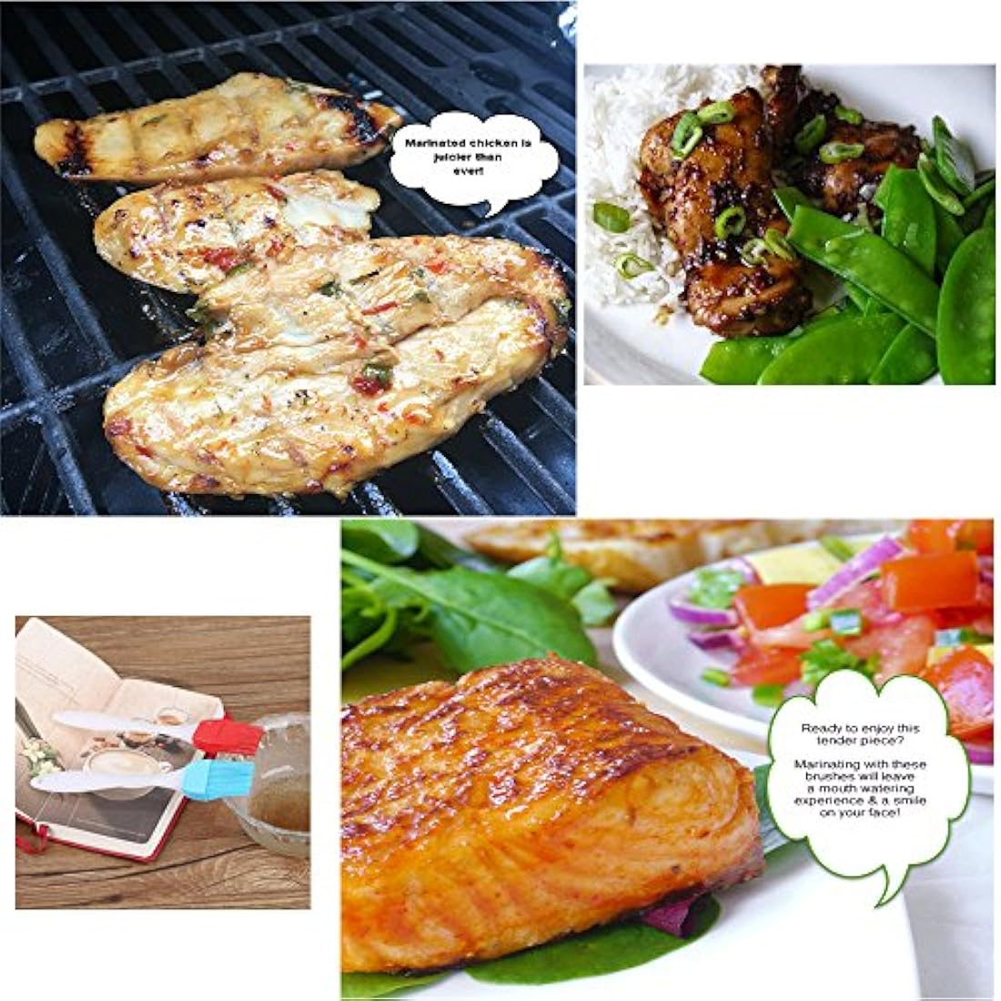 Silcony - Juego de 3 cepillos de silicona para pasteles